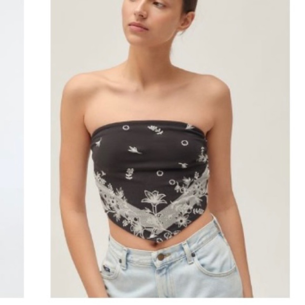 Urban Outfitters Cabana Strapless Handkerchief Top